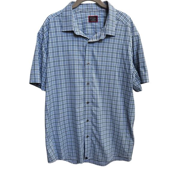 UNTUCKit Men's Short Sleeve Button-Up Shirt, Slim Fit, Blue, Size XXL Sail Logo - Picture 1 of 8